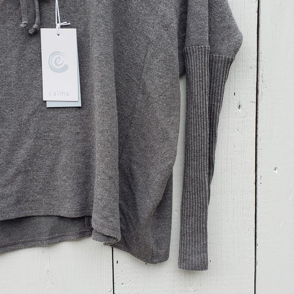 JOHNNY WAS CALME Tunnel Drawstring Crop Sweater Grey Size S NEW - $138 - Picture 7 of 8